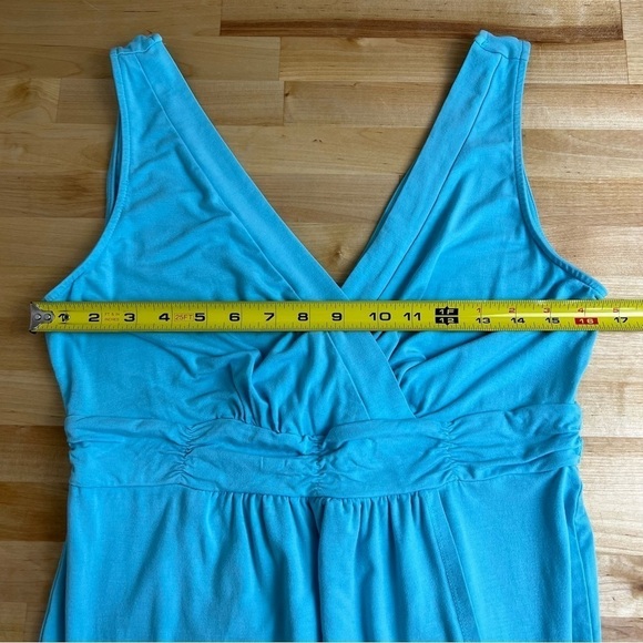 Fresh Produce Blue Wrap Style Sleeveless Knee Length Sheath Dress Size Medium - Picture 8 of 9